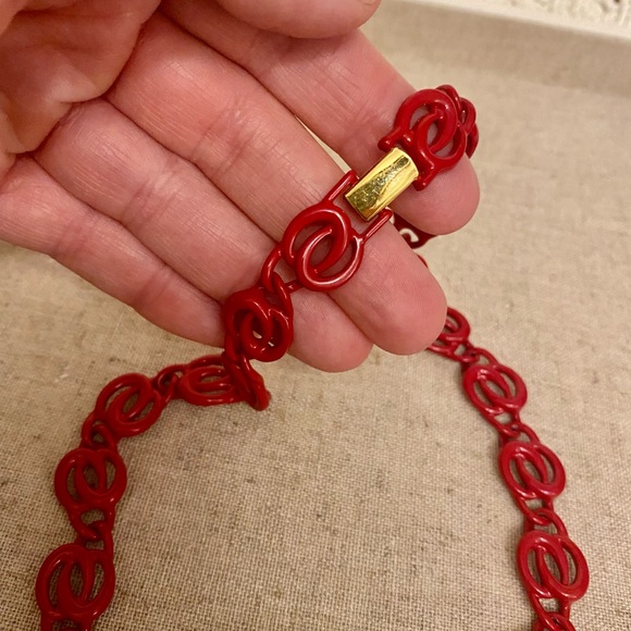 Vintage Napier Statement Red Chain Necklace - Picture 4 of 4